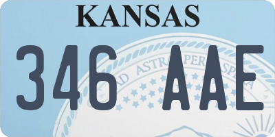 KS license plate 346AAE