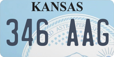 KS license plate 346AAG