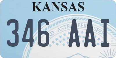 KS license plate 346AAI