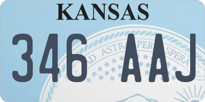 KS license plate 346AAJ