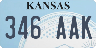 KS license plate 346AAK