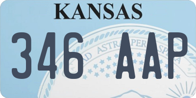 KS license plate 346AAP