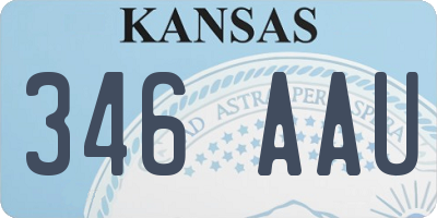 KS license plate 346AAU