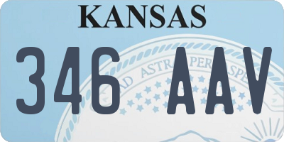 KS license plate 346AAV