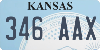KS license plate 346AAX