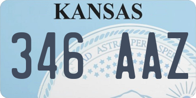 KS license plate 346AAZ