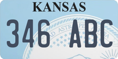 KS license plate 346ABC