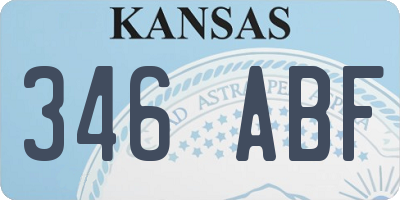 KS license plate 346ABF