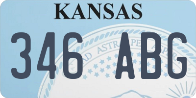 KS license plate 346ABG
