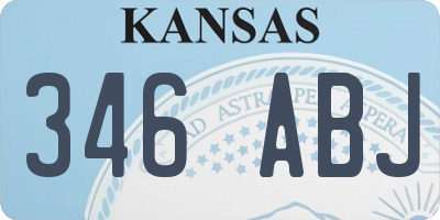 KS license plate 346ABJ