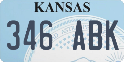 KS license plate 346ABK