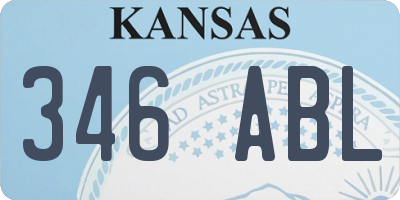 KS license plate 346ABL