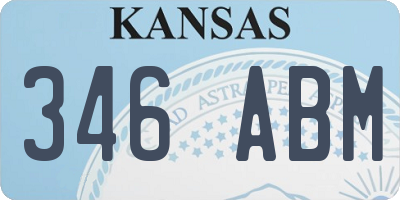 KS license plate 346ABM