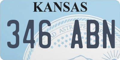 KS license plate 346ABN