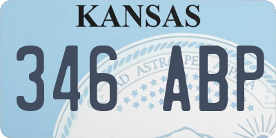 KS license plate 346ABP