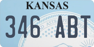 KS license plate 346ABT