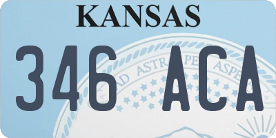 KS license plate 346ACA