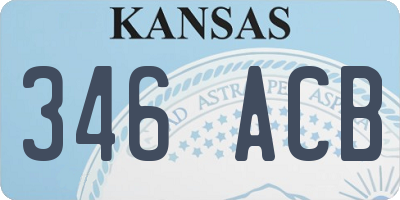 KS license plate 346ACB