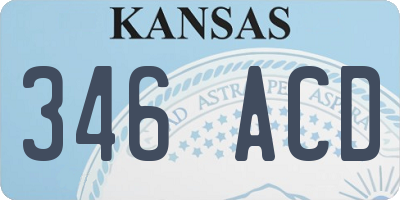 KS license plate 346ACD