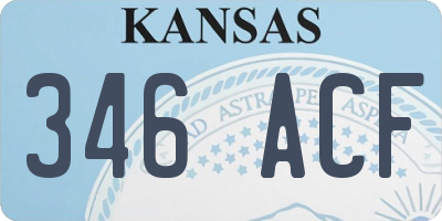KS license plate 346ACF