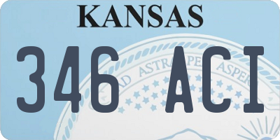 KS license plate 346ACI