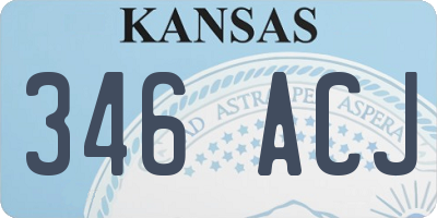 KS license plate 346ACJ