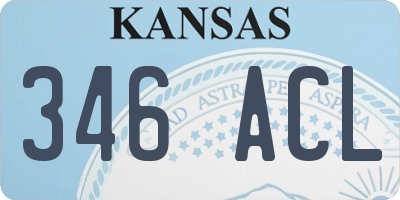 KS license plate 346ACL