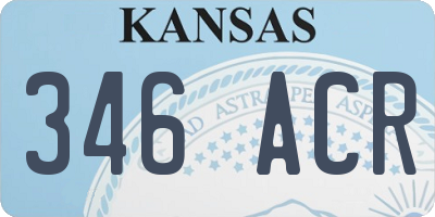KS license plate 346ACR