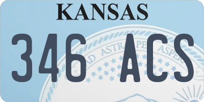 KS license plate 346ACS