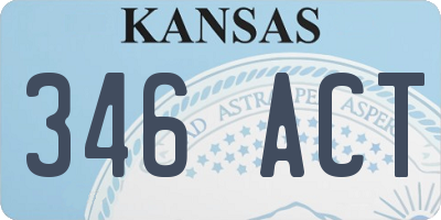 KS license plate 346ACT