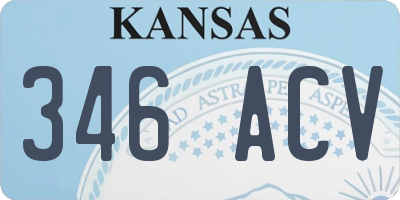 KS license plate 346ACV