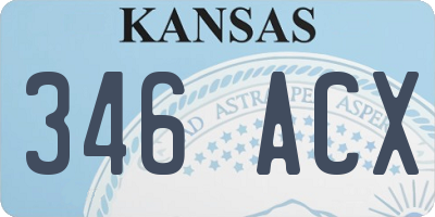 KS license plate 346ACX