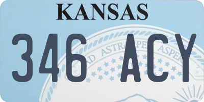 KS license plate 346ACY