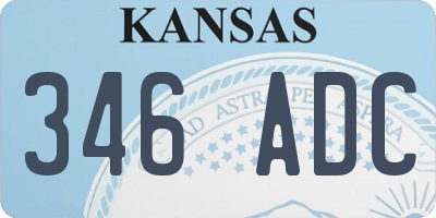 KS license plate 346ADC