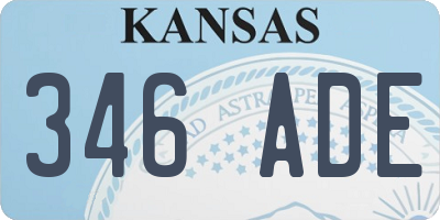 KS license plate 346ADE