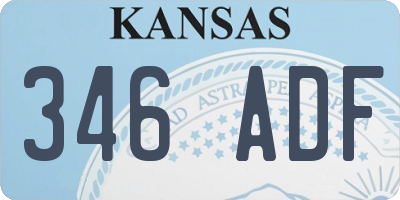 KS license plate 346ADF