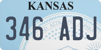 KS license plate 346ADJ