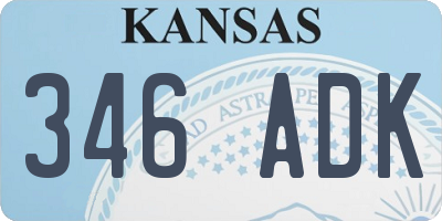 KS license plate 346ADK