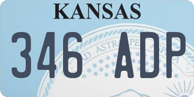 KS license plate 346ADP