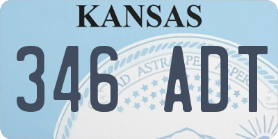 KS license plate 346ADT