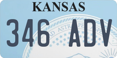 KS license plate 346ADV