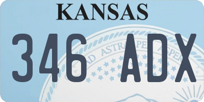 KS license plate 346ADX