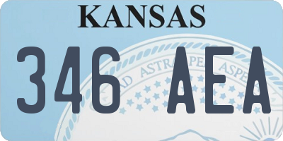 KS license plate 346AEA