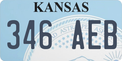 KS license plate 346AEB
