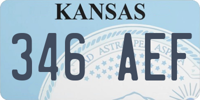KS license plate 346AEF