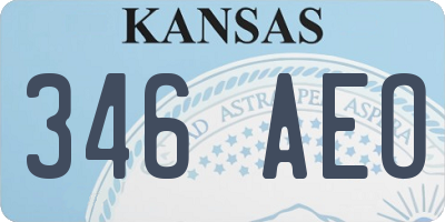 KS license plate 346AEO