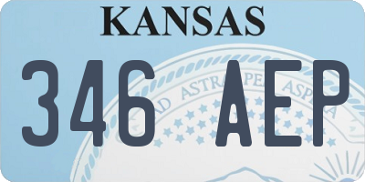 KS license plate 346AEP