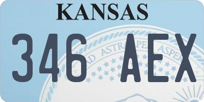 KS license plate 346AEX