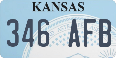 KS license plate 346AFB