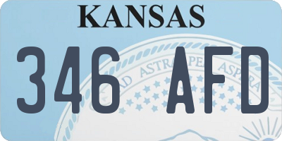 KS license plate 346AFD